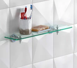 Silverdale Berkeley 495mm Glass Shelf Chrome