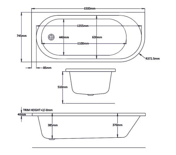 Trojan J Shape Single Ended Encapsulated Bath White 2 Trojan J Shape Single Ended Encapsulated Bath White - Image 2