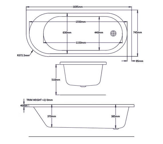 Trojan J Shape Single Ended Encapsulated Bath White 3 Trojan J Shape Single Ended Encapsulated Bath White - Image 3