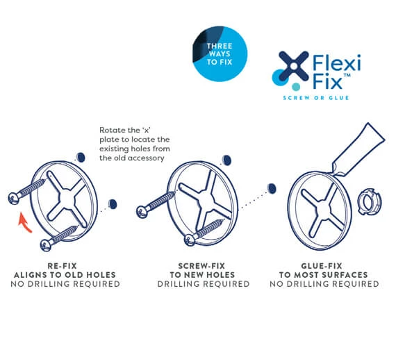 Croydex Epsom Flexi-Fix Chrome Toilet Roll Holder 4 Croydex Epsom Flexi-Fix Chrome Toilet Roll Holder - Image 4