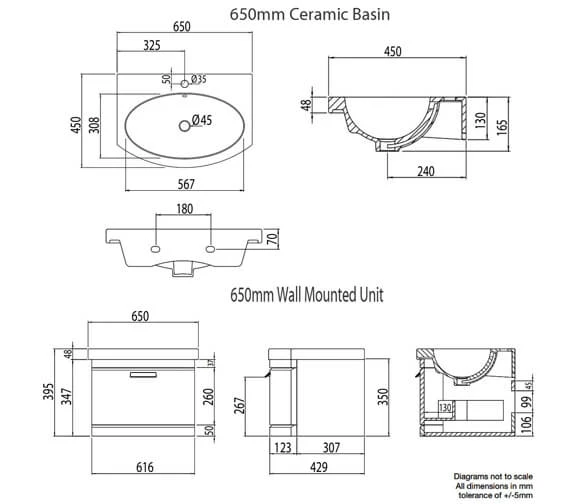 Tavistock Tempo 650mm Wall Mounted Unit And Basin 3 Tavistock Tempo 650mm Wall Mounted Unit And Basin - Image 3