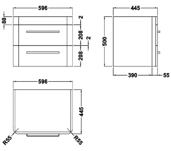Hudson Reed Solar Wall Hung Vanity Unit And Basin 3 Hudson Reed Solar Wall Hung Vanity Unit And Basin - Image 3