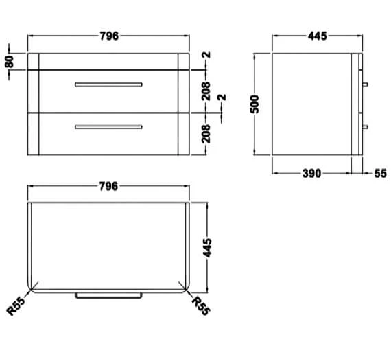 Hudson Reed Solar Wall Hung Vanity Unit And Basin 5 Hudson Reed Solar Wall Hung Vanity Unit And Basin - Image 5