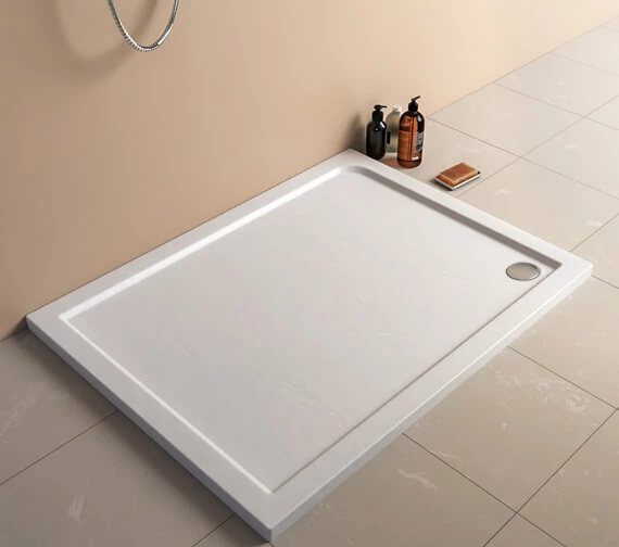 Hudson Reed Pearlstone 40mm Slimline ABS Acrylic Rectangular Shower Tray 1 Hudson Reed Pearlstone 40mm Slimline ABS Acrylic Rectangular Shower Tray
