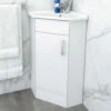 Nuie Mayford 555mm Wide Single Door Corner Gloss White Cabinet And Basin