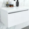 IMEX Echo 600mm Single Drawer Wall Mounted Unit And Worktop Gloss White - EC60WMWG