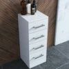 Nuie Mayford 300 X 766mm 4 Drawer Floor-Standing Gloss White Furniture Unit