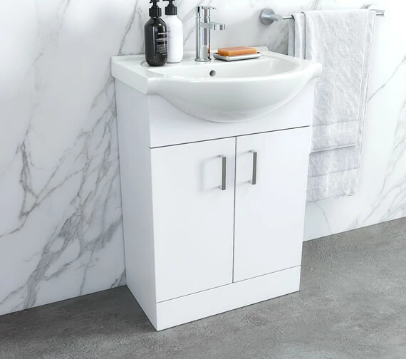 Nuie Mayford Two Door Floor Standing Gloss White Vanity And Basin 1 Nuie Mayford Two Door Floor Standing Gloss White Vanity And Basin