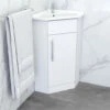 Kartell K-Vit Impakt Single Door White Corner Vanity Unit With Basin