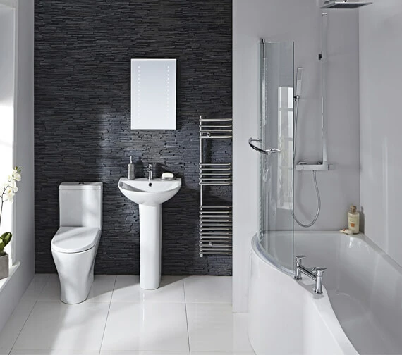 Aqua Edition Compact P Shaped Whirlpool Shower Bath With Front Panel 1 Aqua Edition Compact P Shaped Whirlpool Shower Bath With Front Panel