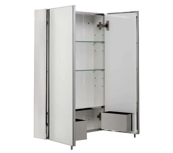 Croydex Colorado Stainless Steel Double Door Large Mirror Cabinet 5 Croydex Colorado Stainless Steel Double Door Large Mirror Cabinet - Image 5