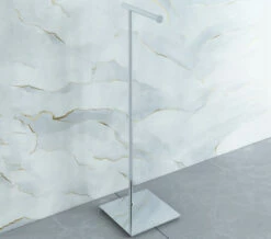 Smedbo Outline Lite Free Standing Polished Stainless Steel Toilet Roll Holder Square Base