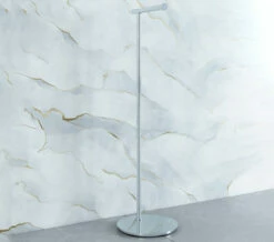 Smedbo Outline Lite Free Standing Polished Stainless Steel Toilet Roll Holder Round Base