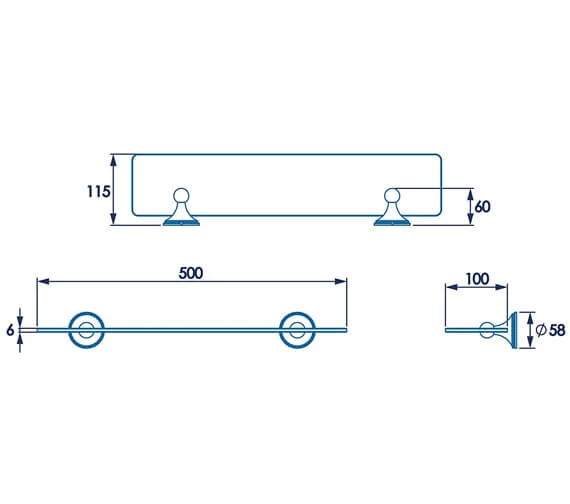 Croydex Westminster 500mm Glass Shelf 3 Croydex Westminster 500mm Glass Shelf - Image 3