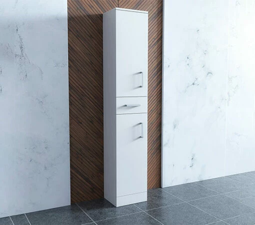 Nuie Mayford 350mm Wide Floor Standing White Tallboy Unit -UK Bathroom Products Sales 2024 M700 2022 9 8 12 43 46 854