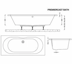 IMEX Wave 1800 X 800mm White Double Ended Bath -UK Bathroom Products Sales 2024 M700 2023 2 10 14 23 51 434