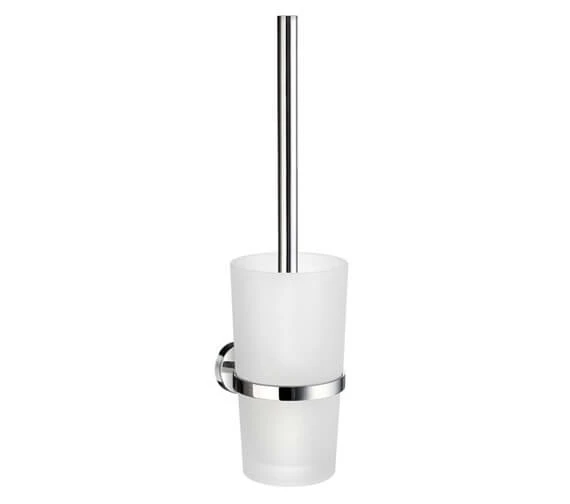 Smedbo Home Chrome Toilet Brush With Frosted Glass Container 2 Smedbo Home Chrome Toilet Brush With Frosted Glass Container - Image 2
