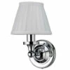 Burlington Round Light With Chrome Base And White Fine Pleated Shade