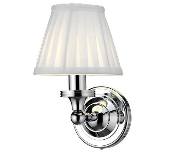 Burlington Round Light With Chrome Base And White Fine Pleated Shade 3 Burlington Round Light With Chrome Base And White Fine Pleated Shade - Image 3