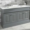 Silverdale Victorian 1400mm Painted Grey Cabinet With Worktop And Basin