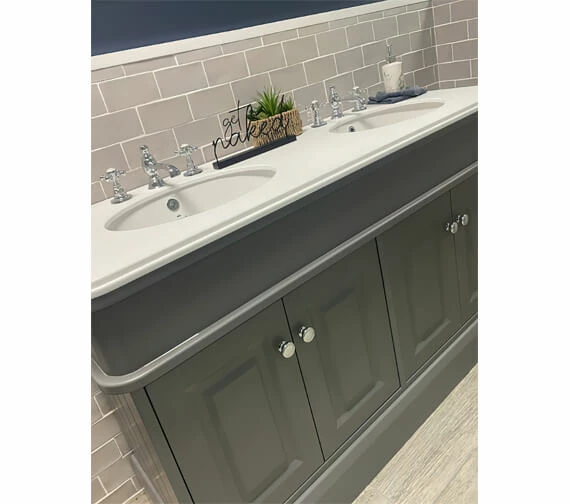 Silverdale Victorian 1400mm Painted Grey Cabinet With Worktop And Basin 4 Silverdale Victorian 1400mm Painted Grey Cabinet With Worktop And Basin - Image 4
