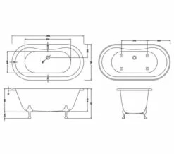 Hudson Reed Kingsbury Double Ended Freestanding Acrylic Bath White -UK Bathroom Products Sales 2024 M700 2023 4 12 5 4 46 258