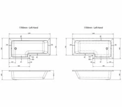 Nuie Square L-Shaped Shower Bath 8 Nuie Square L-Shaped Shower Bath -UK Bathroom Products Sales 2024 M700 2023 4 14 5 57 12 282