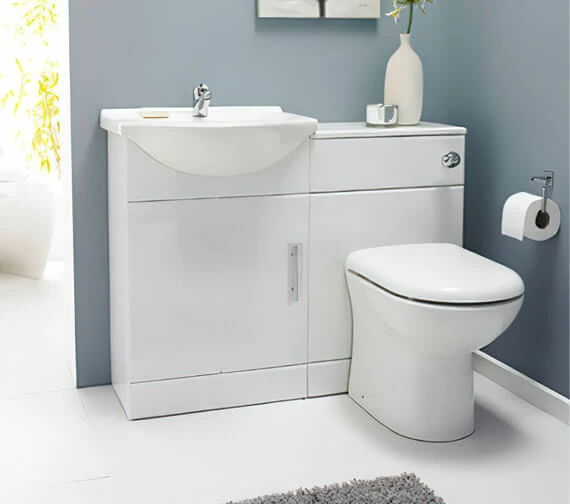 Nuie Mayford 1 Door White Bathroom Vanity Unit And Back To Wall WC Unit 1 Nuie Mayford 1 Door White Bathroom Vanity Unit And Back To Wall WC Unit