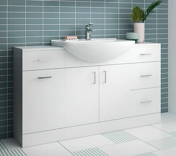 Nuie Mayford 1200mm Floor Standing White 3 Door 3 Drawer Cabinet And Basin 1 Nuie Mayford 1200mm Floor Standing White 3 Door 3 Drawer Cabinet And Basin
