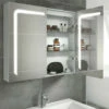 HIB Stratus 60 LED Demisting Aluminium Mirror Cabinet 600 X 700mm