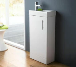 Nuie Vault 405 X 861mm Single Door Floor Standing Compact Unit And Basin