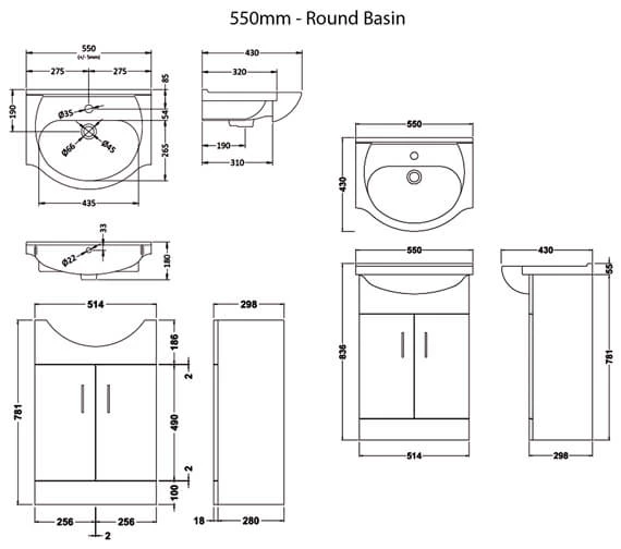 Nuie Mayford Two Door Floor Standing Gloss White Vanity And Basin 3 Nuie Mayford Two Door Floor Standing Gloss White Vanity And Basin - Image 3