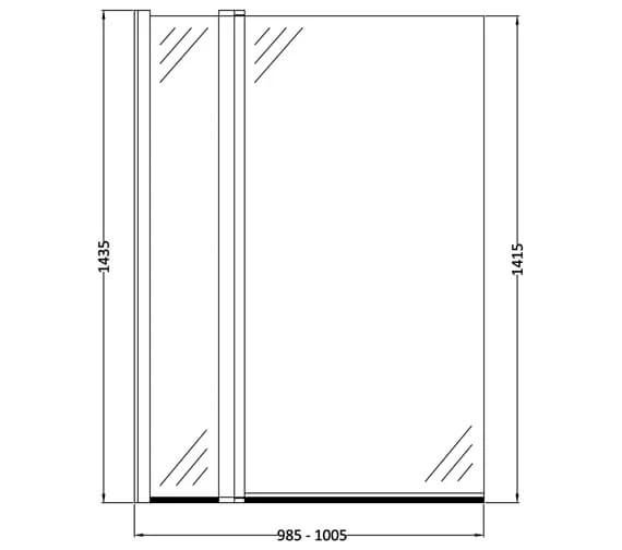 Nuie 1435mm High Square Bath Screen 7 Nuie 1435mm High Square Bath Screen - Image 7