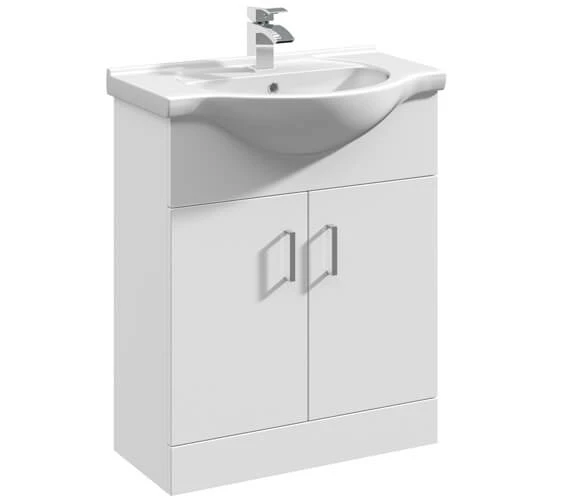 Nuie Mayford Two Door Floor Standing Gloss White Vanity And Basin 6 Nuie Mayford Two Door Floor Standing Gloss White Vanity And Basin - Image 6