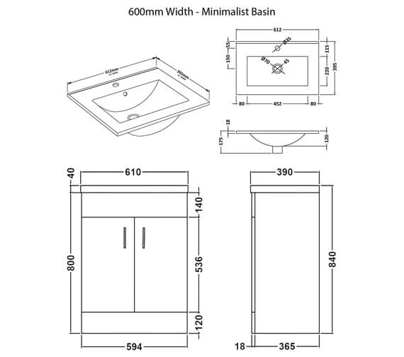 Nuie Eden 800mm High Floor Standing Gloss White Two Door Cabinet And Basin 7 Nuie Eden 800mm High Floor Standing Gloss White Two Door Cabinet And Basin - Image 7