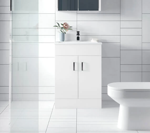 Nuie Eden 800mm High Floor Standing Gloss White Two Door Cabinet And Basin 1 Nuie Eden 800mm High Floor Standing Gloss White Two Door Cabinet And Basin