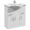 Nuie Mayford Gloss White 3 Door And 2 Drawer Vanity Unit And Basin