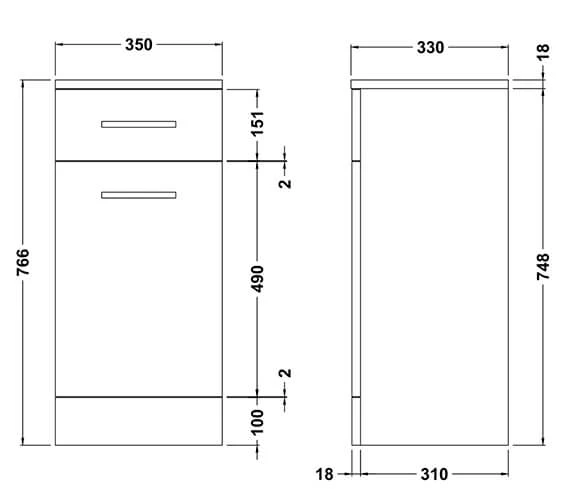 Nuie Mayford 350mm Wide Laundry Basket Furniture Unit White 5 Nuie Mayford 350mm Wide Laundry Basket Furniture Unit White - Image 5
