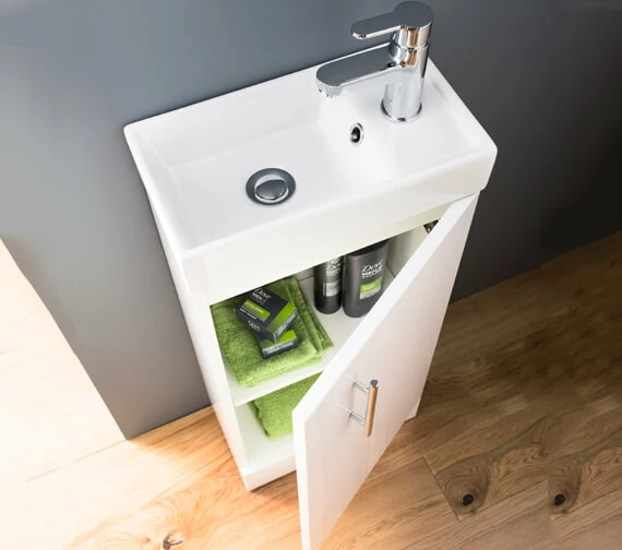 Nuie Vault 400mm Wide Single Door Wall Hung Unit And Basin 1 Nuie Vault 400mm Wide Single Door Wall Hung Unit And Basin