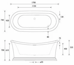 Heritage Orford 1700 X 740mm Freestanding Double Ended Acrylic Bath 5 Heritage Orford 1700 X 740mm Freestanding Double Ended Acrylic Bath -UK Bathroom Products Sales 2024 M700 2023 5 27 9 54 1 413