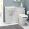 Nuie Saturn Cloakroom Gloss White Furniture Pack With Basin