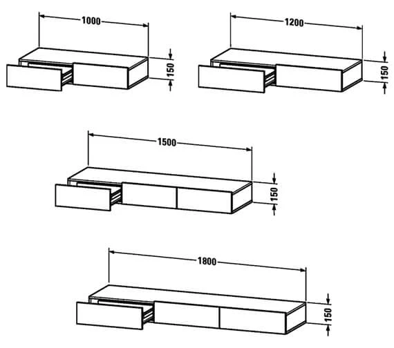 Duravit DuraStyle Wall Mounted Shelf With Drawers 2 Duravit DuraStyle Wall Mounted Shelf With Drawers - Image 2