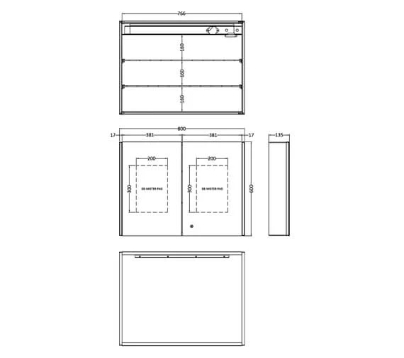 Hudson Reed Meloso 800 X 600mm Silver Mirror Cabinet 2 Hudson Reed Meloso 800 X 600mm Silver Mirror Cabinet - Image 2
