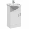 Nuie Mayford 450mm Wide Floor Standing White Cabinet With Basin