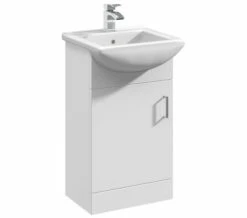 Nuie Mayford 450mm Wide Floor Standing White Cabinet With Basin -UK Bathroom Products Sales 2024 M700 2023 6 7 7 46 32 500