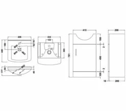 Nuie Mayford 450mm Wide Floor Standing White Cabinet With Basin -UK Bathroom Products Sales 2024 M700 2023 6 7 8 10 33 584
