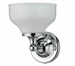 Burlington Light With Chrome Base And Opal Glass Cup Shade