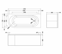 QS Basic Curve 1700 X 725mm White Back-To-Wall Corner Bath -UK Bathroom Products Sales 2024 M700 2023 9 13 10 0 18 455