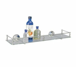 Miller Stockholm Glass Shelf With Guard Rail 500mm - 602C -UK Bathroom Products Sales 2024 QS V15790 3 mn