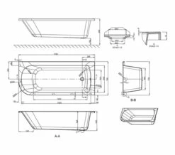 Cleargreen Viride 1700mm X 750mm Offset Bath